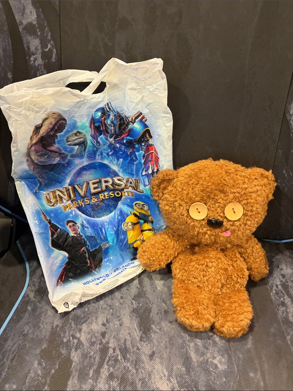 Universal Studios Despicable Me Minions Bob’s Tim teddy bear plush purse NWOT!